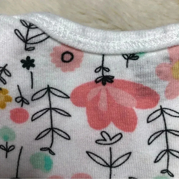 Gerber Onesie Diaper Shirt White  / Floral Size Newborn - Picture 13 of 16